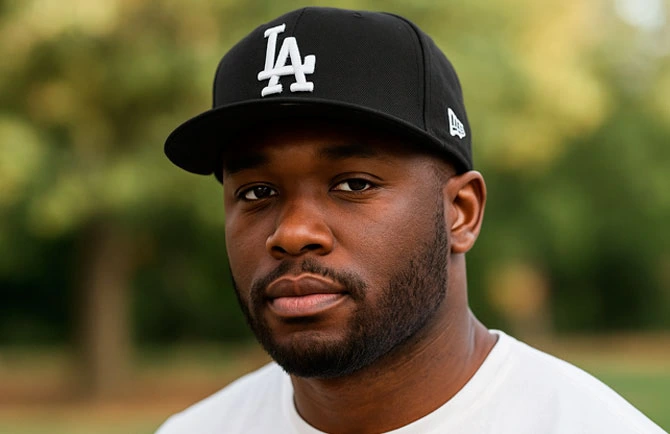 Persona vistiendo la 59FIFTY Los Angeles Dodgers Black