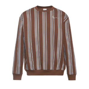 Sudadera Karl Kani Small Signature Striped Crew Brown-Light Blue