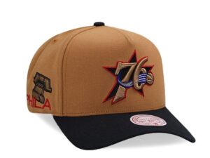 Gorra Mitchell & Ness Philadelphia 76ers NBA In The City Brown Edition Pro Pinch Fit Snapback